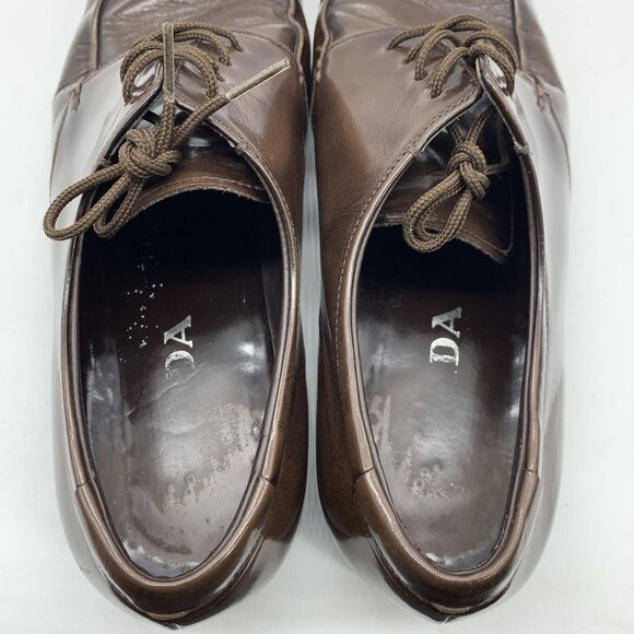 Prada Vintage Lace Up Derby Dress Shoes Men’s Sz UK 8.5 - US 9.5 Brown Leather. - Picture 11 of 13
